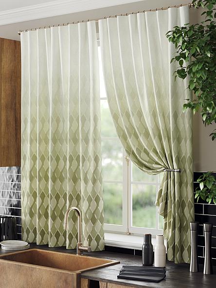 Комплект штор для кухни Дилеринс (зеленый) - фото 4