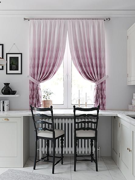 Комплект штор для кухни Дилеринс (розовый) - фото 3