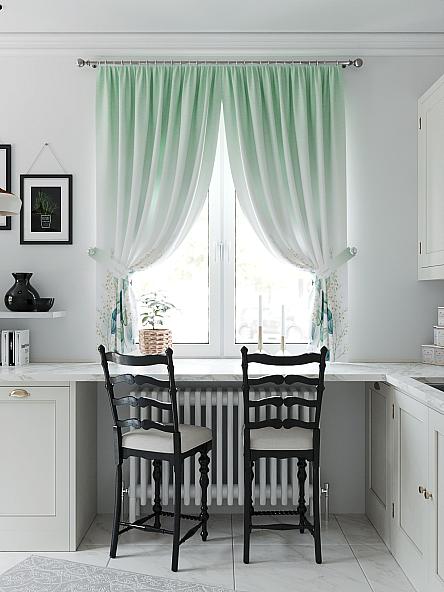 Комплект штор для кухни Фрелирем (зеленый) - фото 4