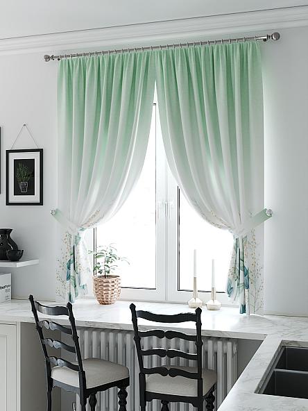 Комплект штор для кухни Фрелирем (зеленый) - фото 2