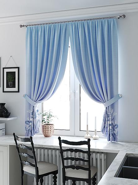 Комплект штор для кухни Лиркенрис (фиолетово-голубой)