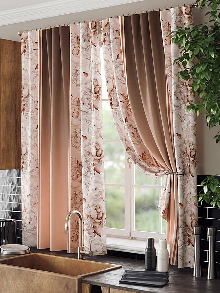 Комплект штор для кухни Лориквенс (коричневый) - фото 4