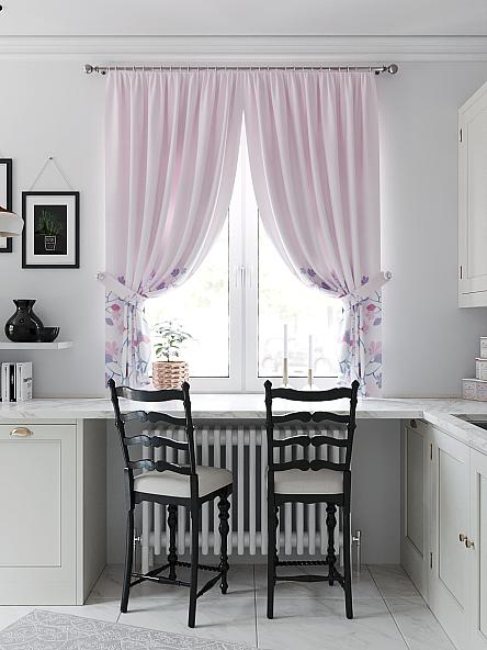 Комплект штор для кухни Лирфорис (розовый) - фото 3