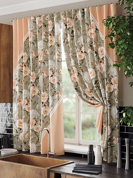 Комплект штор для кухни Фиренквис (персиковый) - фото 4