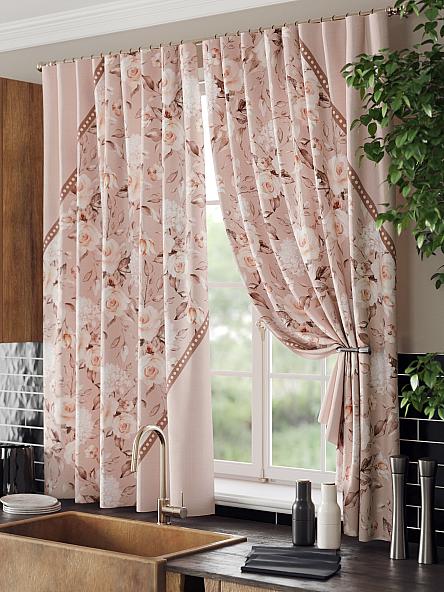Комплект штор для кухни Фиренквис (бежево-персиковый) - фото 4