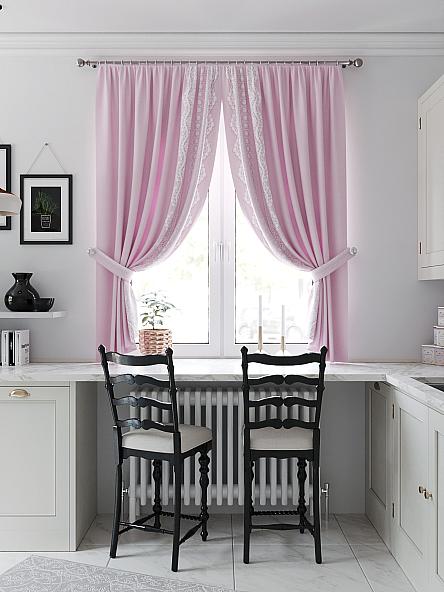Комплект штор для кухни Фиримелир (розовый) - фото 3