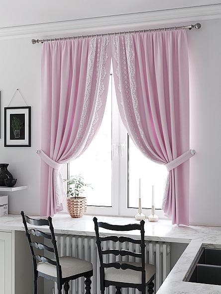 Комплект штор для кухни Фиримелир (розовый)
