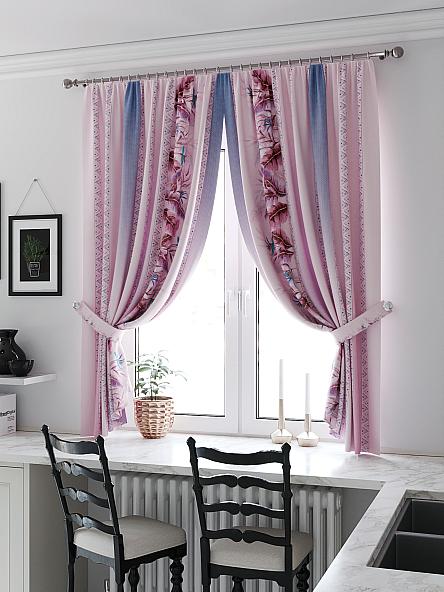 Комплект штор для кухни Сенкриверс (розовый)
