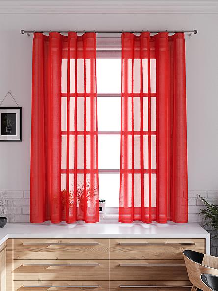 Комплект штор для кухни Шеврин (красный) 175 см - фото 2