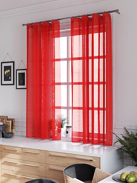 Комплект штор для кухни Шеврин (красный) 175 см - фото 3