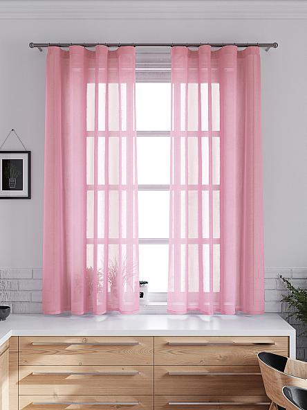 Комплект штор для кухни Шеврин (розовый) 175 см - фото 2