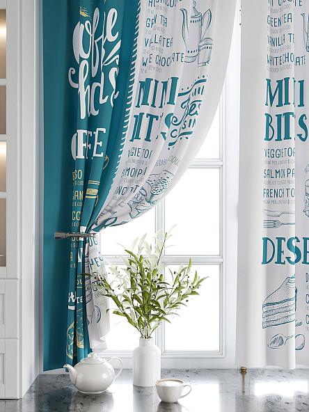 Комплект штор для кухни Лимброни (бирюзовый) - фото 4