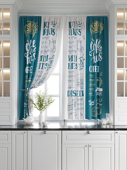 Комплект штор для кухни Лимброни (бирюзовый) - фото 6