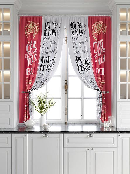 Комплект штор для кухни Мариус (коралл) - фото 5