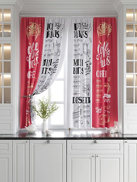 Комплект штор для кухни Мариус (коралл) - фото 6