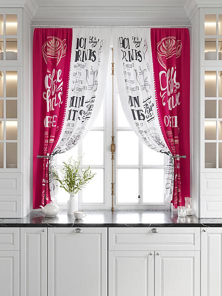 Комплект штор для кухни Мариус (фуксия) - фото 5