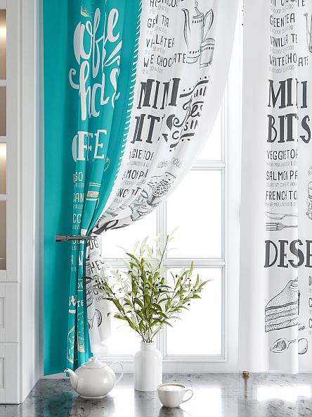 Комплект штор для кухни Мариус (бирюзовый) - фото 4