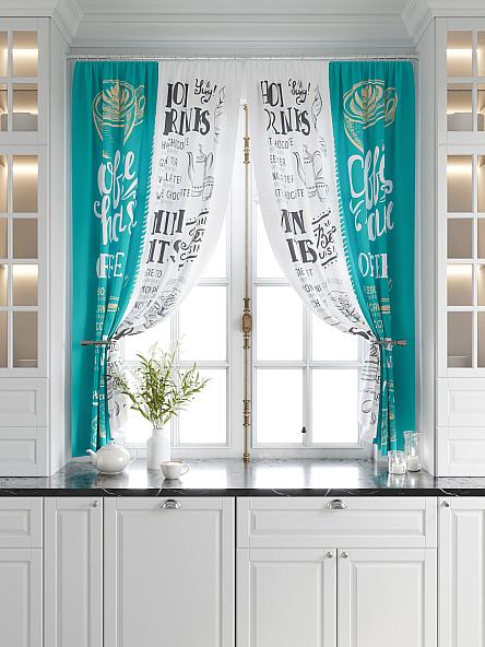 Комплект штор для кухни Мариус (бирюзовый) - фото 5
