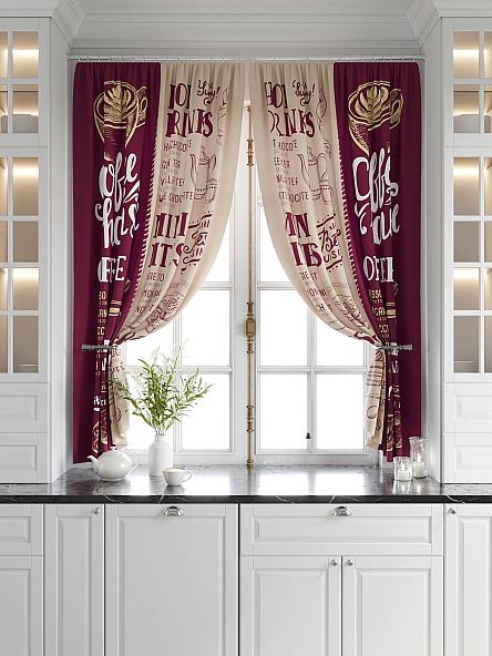 Комплект штор для кухни Золдис (бордо) - фото 5