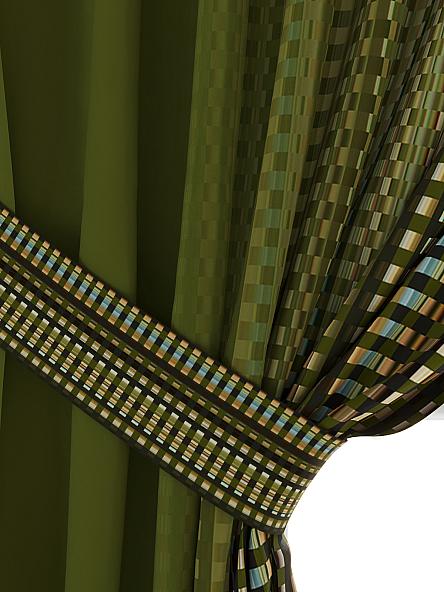 Комплект штор Фирикрос (темно-зеленый) - фото 4