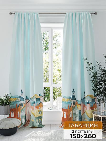 Комплект штор Кронморс (голубой)