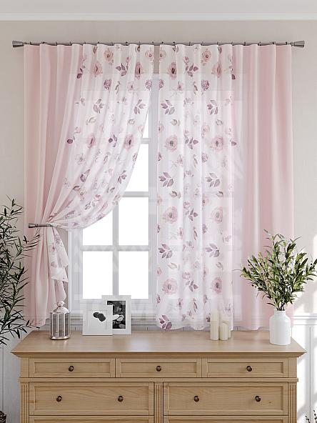 Тюль для кухни Ханситор (розовый)