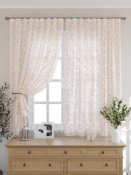 Тюль для кухни Никанвит (персиковый)