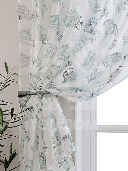 Тюль для кухни Лерменрос (бело-бирюзовый) - фото 3