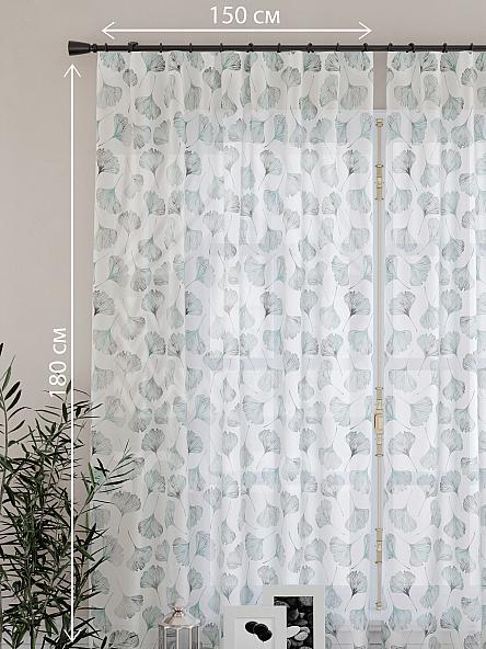 Тюль для кухни Лерменрос (бело-бирюзовый) - фото 4