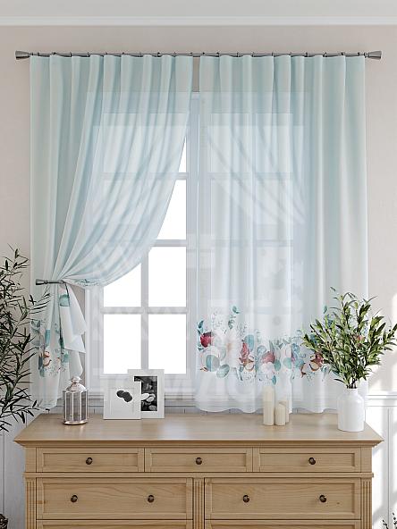 Тюль для кухни Хорнифер (бирюза)