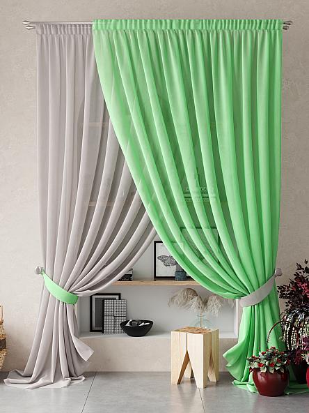Комплект штор Нариа (серо-зеленый) - 250 см