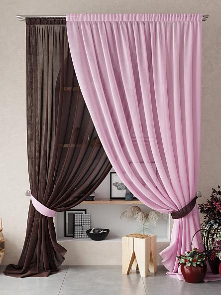 Комплект штор Нариа (коричнево-розовый) - 250 см