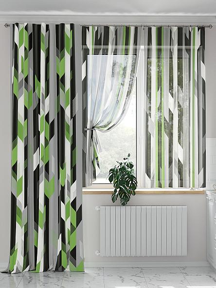 Комплект штор Кориденс (зеленый) - фото 2