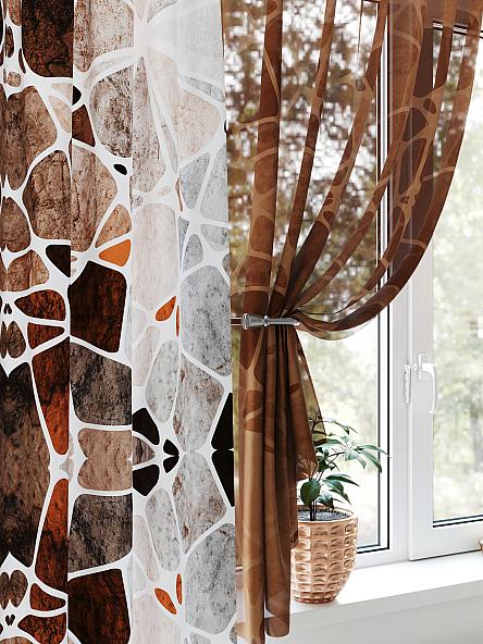 Комплект штор для кухни Ферлиот (коричневый) - фото 3