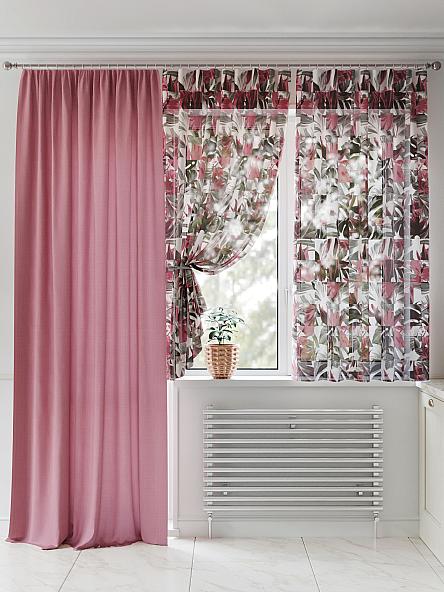 Комплект штор для кухни Фентриол (розовый) - фото 2
