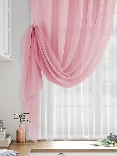 Тюль для кухни Лойзи (розовый) - 250 см - фото 3