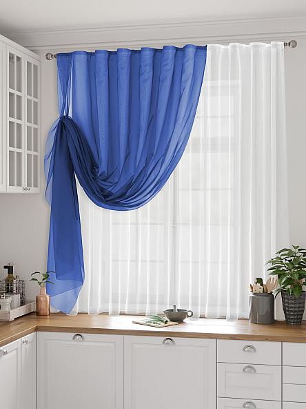 Комплект штор для кухни Ругевит (синий) 180см - фото 2