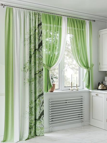 Комплект штор для кухни Лормитерс (зеленый)