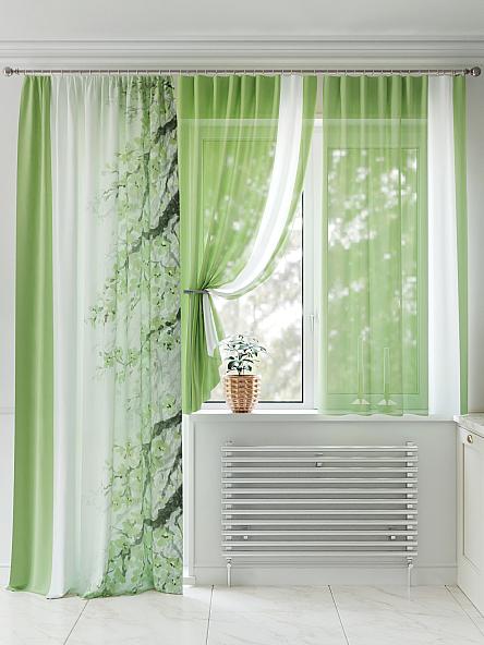 Комплект штор для кухни Лормитерс (зеленый) - фото 2