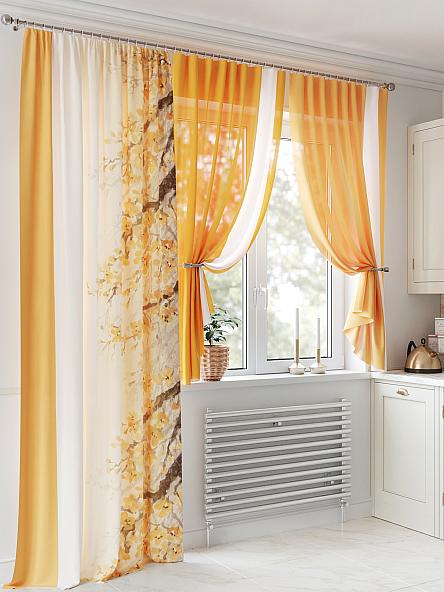Комплект штор для кухни Лормитерс (оранжевый) - фото 4