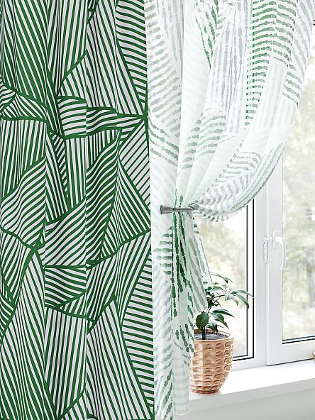 Комплект штор для кухни Лиреквис (зеленый) - фото 3