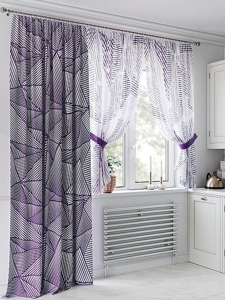 Комплект штор для кухни Лиреквис (фиолетовый)