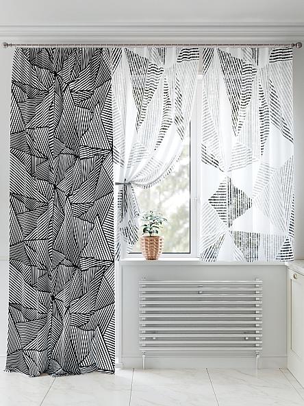 Комплект штор для кухни Лиреквис (черный) - фото 2