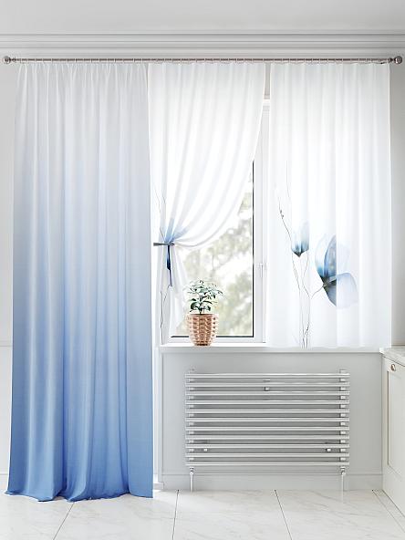 Комплект штор для кухни Ронфоркос (синий) - фото 2