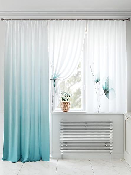 Комплект штор для кухни Ронфоркос (бирюза) - фото 2