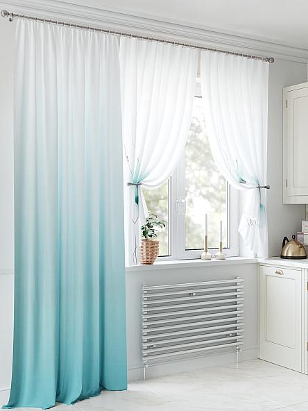 Комплект штор для кухни Ронфоркос (бирюза) - фото 4