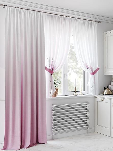 Комплект штор для кухни Ронфоркос (розовый)