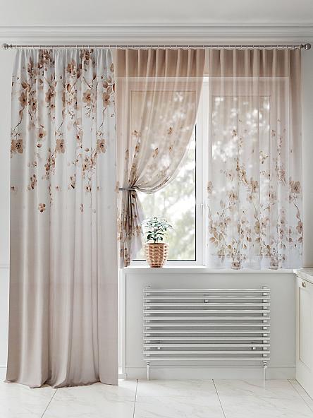 Комплект штор для кухни Рифенрист (бежевый) - фото 2