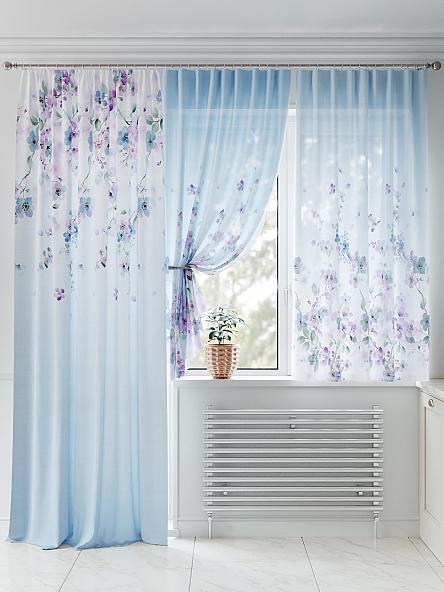 Комплект штор для кухни Рифенрист (голубой) - фото 2