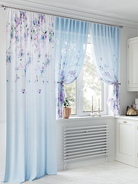 Комплект штор для кухни Рифенрист (голубой) - фото 4